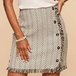 Spartina 449 Skirt Elise Tweed Woven Fringe Mini Cute Classic Preppy Size 0